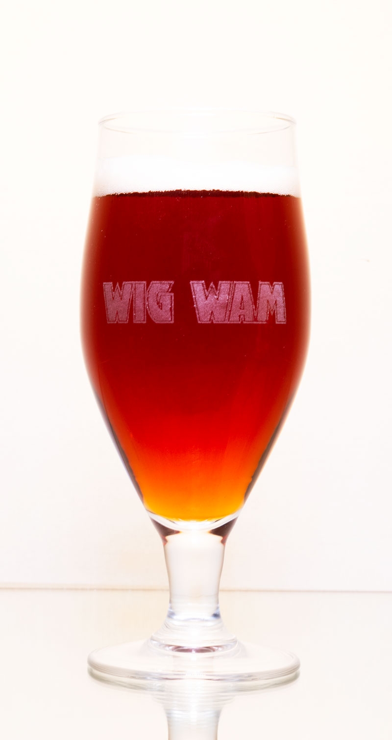 50cl beer-glass with graved Wig Wam logo. 2-pack.
