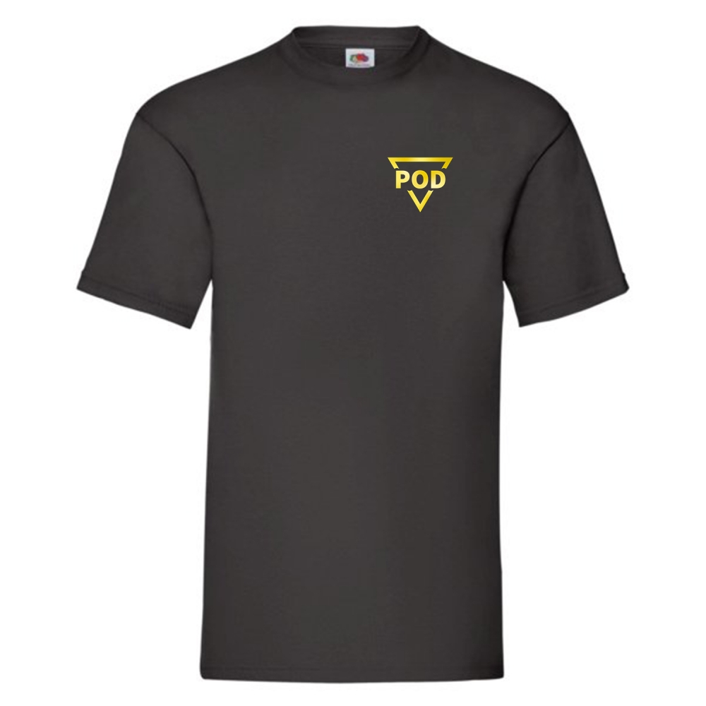 Tshirt med liten POD logo på siden av brystet